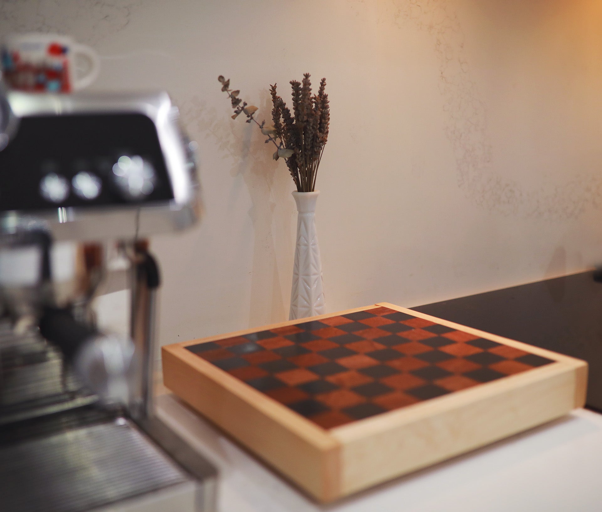 Chess Board, Walnut & Black Epoxy
