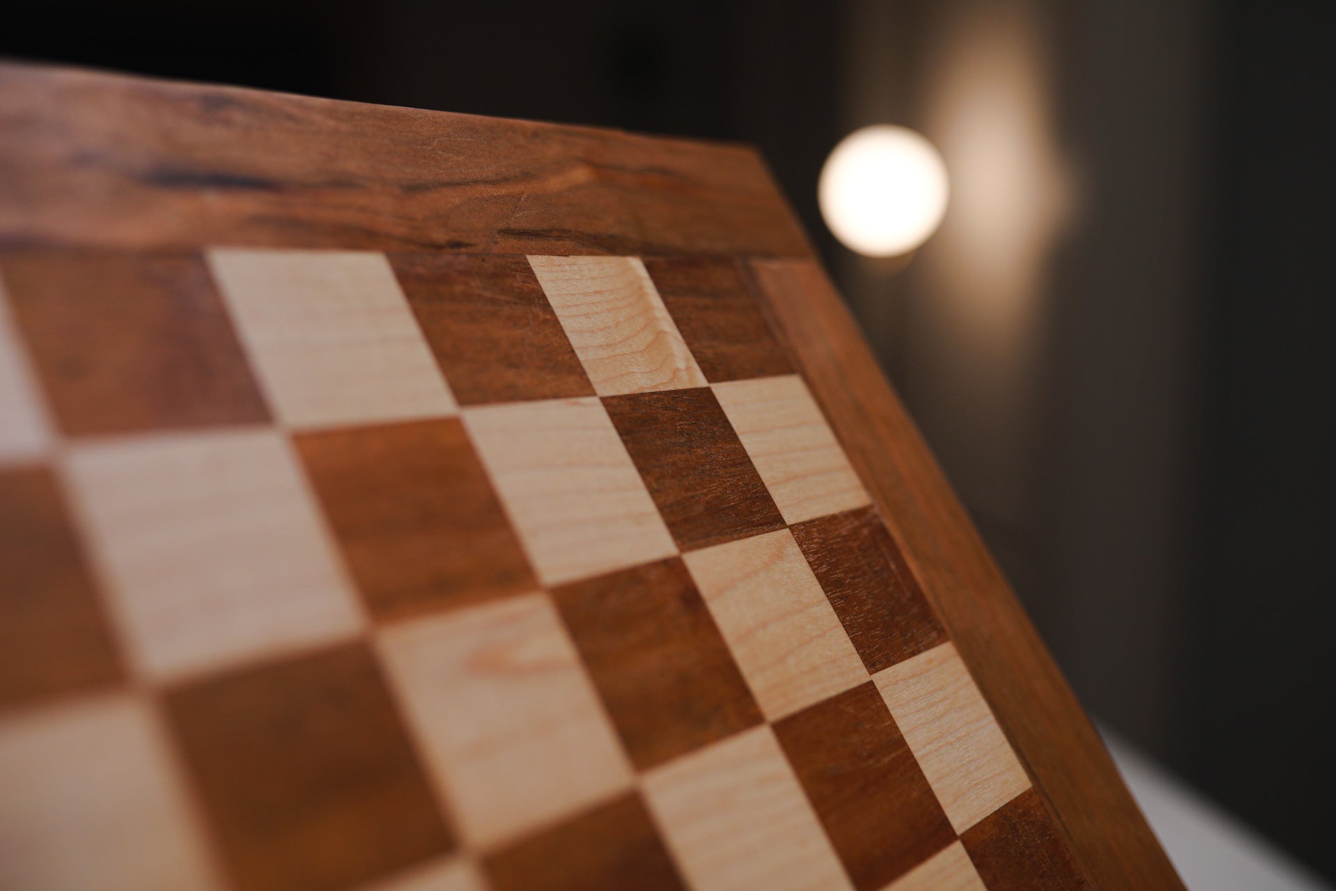 Mahogany & Maple Chess Board with Cherry Frame