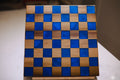 Blue Epoxy & Hardwood Chess Board